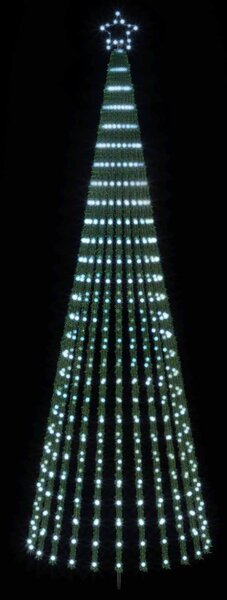 LED Karácsonyi Fenyő 300 cm 668 LED Hideg fehér Acél Fekete