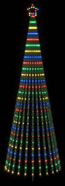 LED Karácsonyi Fenyő 300 cm 668 LED Többszínű Acél Fekete