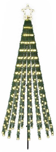 LED Karácsonyi Fenyő 180 cm 255 LED Meleg fehér Acél Fekete