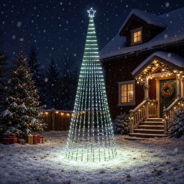 LED Karácsonyi Fenyő 400 cm 1028 LED Hideg fehér Acél Fekete