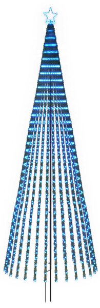 LED Karácsonyi Fenyő 400 cm 1028 LED Kék Acél Fekete