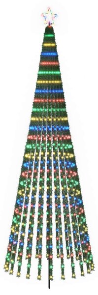 LED Karácsonyi Fenyő 300 cm 668 LED Többszínű Acél Fekete