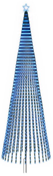 LED Karácsonyi Fenyő 500 cm 1524 LED Kék Acél Fekete
