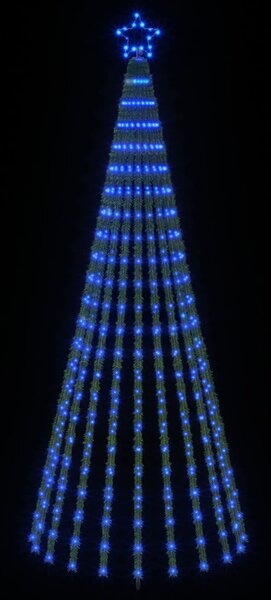 LED Karácsonyi Fenyő 250 cm 475 LED Kék Acél Fekete