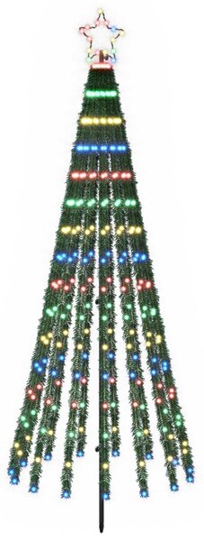 LED Karácsonyi Fenyő 180 cm 255 LED Többszínű Acél Fekete