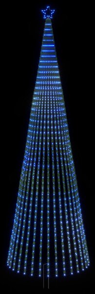 LED Karácsonyi Fenyő 500 cm 1524 LED Kék Acél Fekete