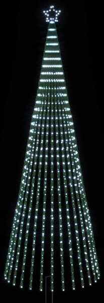LED Karácsonyi Fenyő 400 cm 1028 LED Hideg fehér Acél Fekete