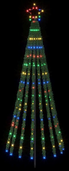 LED Karácsonyi Fenyő 180 cm 255 LED Többszínű Acél Fekete