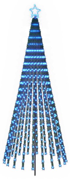 LED Karácsonyi Fenyő 250 cm 475 LED Kék Acél Fekete