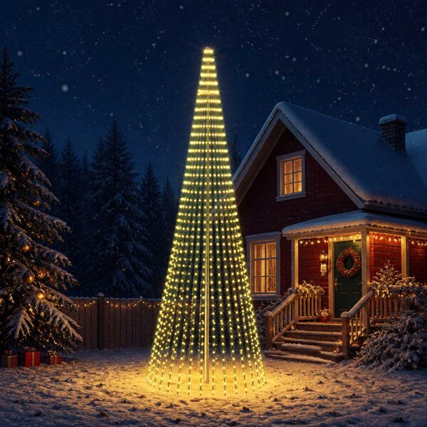LED Karácsonyi Fenyő 470 cm 1504 LED Meleg fehér Acél Zöld