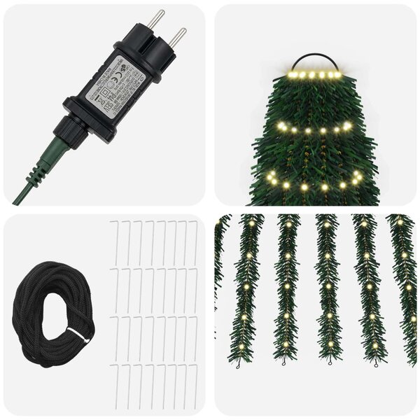 LED Karácsonyi Fenyő 470 cm 1504 LED Meleg fehér Acél Zöld
