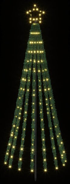 LED Karácsonyi Fenyő 180 cm 255 LED Meleg fehér Acél Fekete