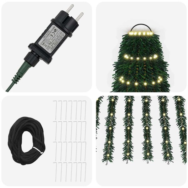 LED Karácsonyi Fenyő 370 cm 1008 LED Meleg fehér Acél Zöld
