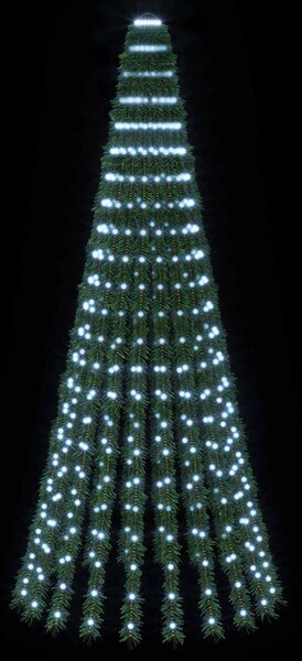 LED Karácsonyi Fenyő 220 cm 460 LED Hideg fehér Acél Zöld