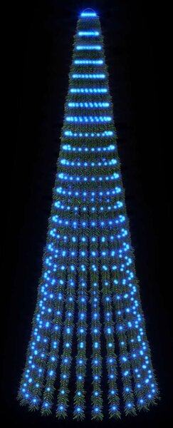 LED Karácsonyi Fenyő 270 cm 648 LED Kék Acél Zöld