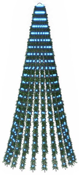LED Karácsonyi Fenyő 220 cm 460 LED Kék Acél Zöld
