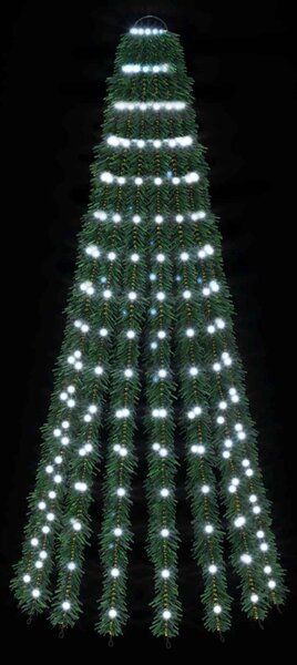 LED Karácsonyi Fenyő 150 cm 240 LED Hideg fehér Acél Zöld