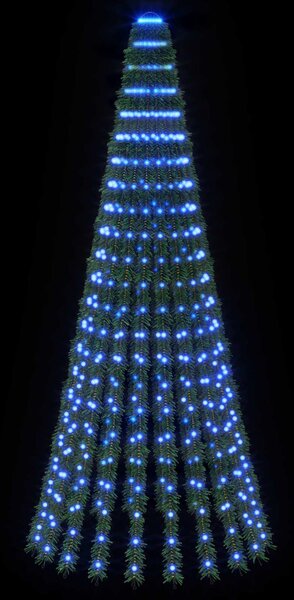 LED Karácsonyi Fenyő 220 cm 460 LED Kék Acél Zöld