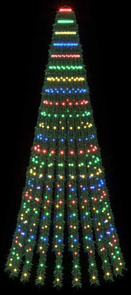 LED Karácsonyi Fenyő 220 cm 460 LED Többszínű Acél Zöld
