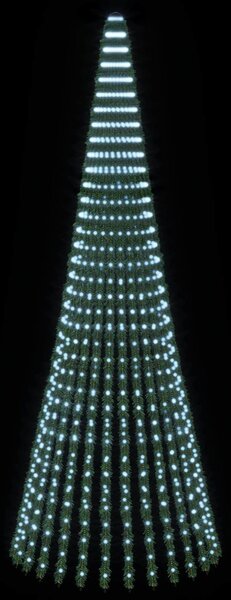 LED Karácsonyi Fenyő 370 cm 1008 LED Hideg fehér Acél Zöld