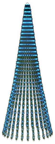 LED Karácsonyi Fenyő 370 cm 1008 LED Kék Acél Zöld