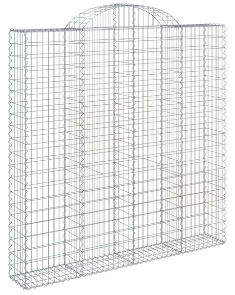 Íves horganyzott vas gabion kosár 200x30x200/220 cm