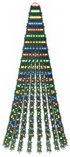 LED Karácsonyi Fenyő 220 cm 460 LED Többszínű Acél Zöld
