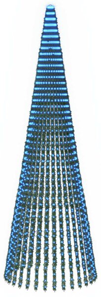 LED Karácsonyi Fenyő 470 cm 1504 LED Kék Acél Zöld