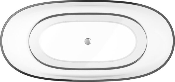 Mexen Pure átlátszó szabadon álló kád 170 x 80 cm, krómozott leeresztő - 58071708008