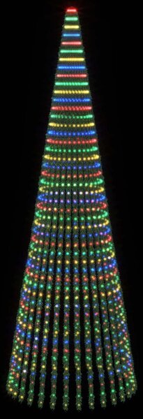 LED Karácsonyi Fenyő 470 cm 1504 LED Többszínű Acél Zöld