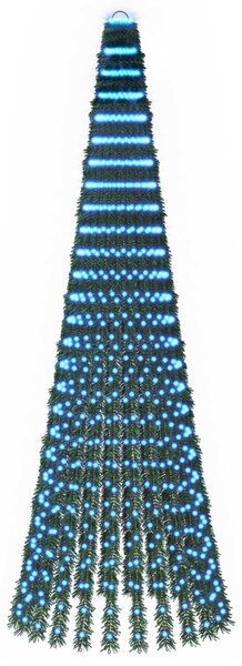 LED Karácsonyi Fenyő 270 cm 648 LED Kék Acél Zöld