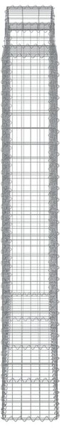 Íves horganyzott vas gabion kosár 200x30x200/220 cm