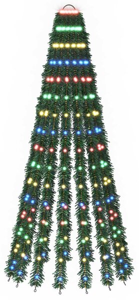 LED Karácsonyi Fenyő 150 cm 240 LED Többszínű Acél Zöld