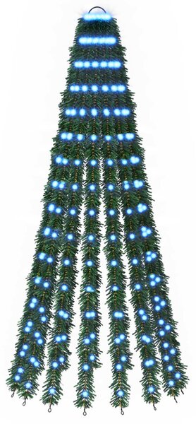LED Karácsonyi Fenyő 150 cm 240 LED Kék Acél Zöld