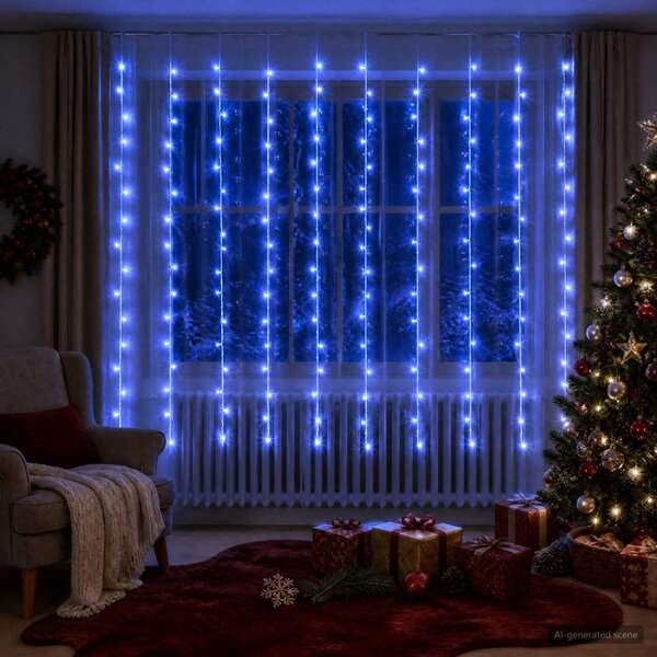 Fényfüggöny 200 LED Kék 300 x 200 cm