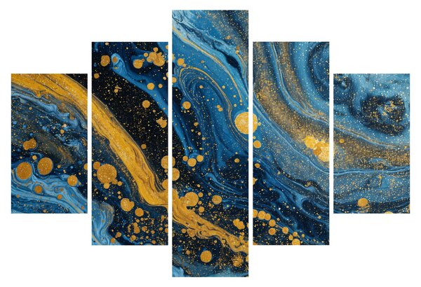 Kép - Kék absztrakció arannyal (150x105 cm)