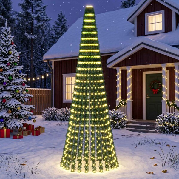 LED Karácsonyi Fenyő 270 cm 648 LED Meleg fehér Acél Zöld