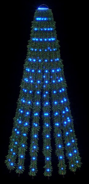 LED Karácsonyi Fenyő 150 cm 240 LED Kék Acél Zöld