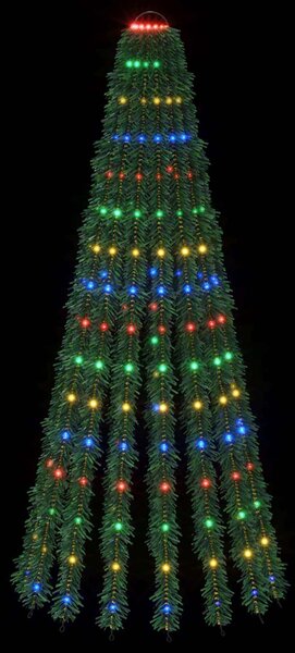 LED Karácsonyi Fenyő 150 cm 240 LED Többszínű Acél Zöld