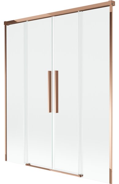 Mexen Rox kétpaneles, 160 x 150 cm-es, tolózuhanyfal, átlátszó, rózsaarany - 8C9-160-002-60-00