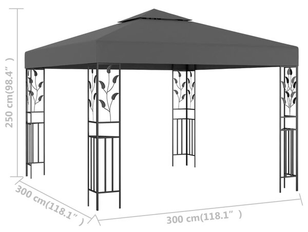 Antracitszürke pavilon 3 x 3 m