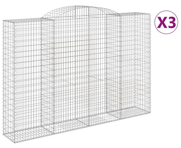 3 db íves horganyzott vas gabion kosár 300x50x200/220 cm