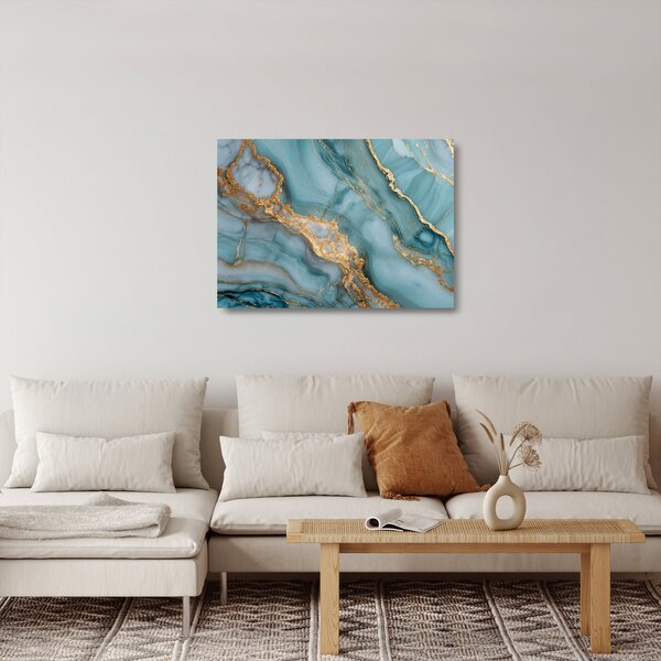 Üveg kép - Türkiz márvány (70x50 cm)