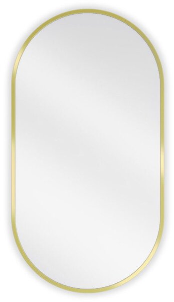Mexen Loft ovális fürdőszobai tükör 75 x 40 cm, arany keret - 9851-075-040-000-50