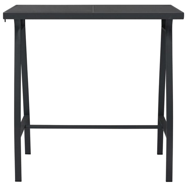 VidaXL fekete edzett üveg kerti bárasztal 110 x 60 x 110 cm