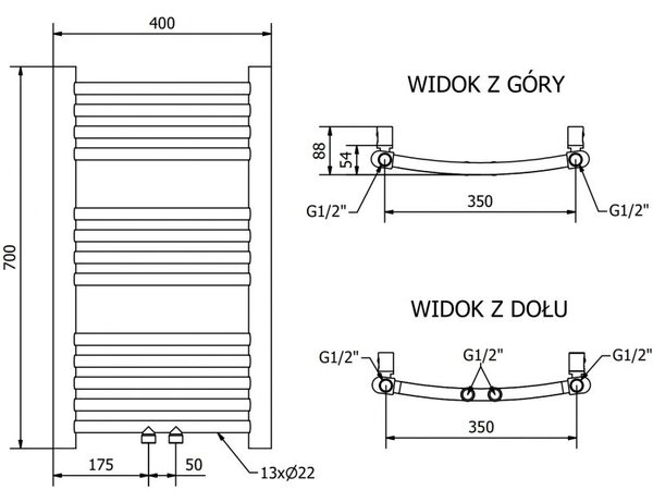 Mexen Ares elektromos radiátor 700 x 400 mm, 300 W, fehér - W102-0700-400-2300-20