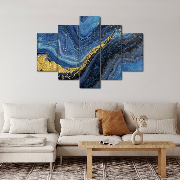 Kép - Kék-arany absztrakció (150x105 cm)