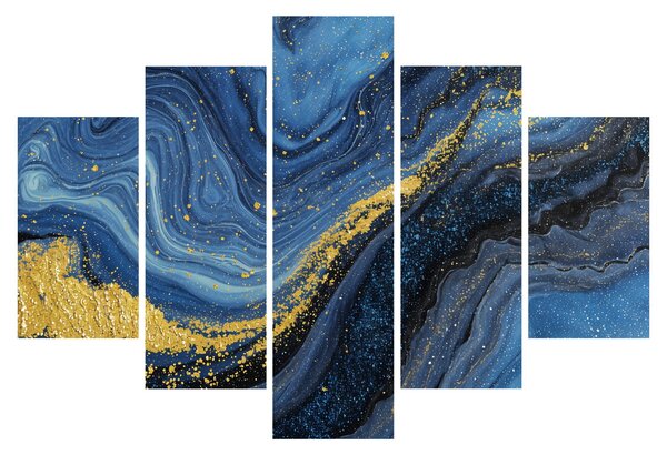 Kép - Kék-arany absztrakció (150x105 cm)