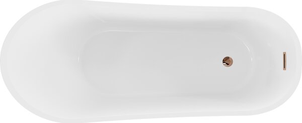 Mexen Alta, szabadon álló kád 170 x 75 cm, fehér, rózsaszín arany túlfolyó, 52141707500-60