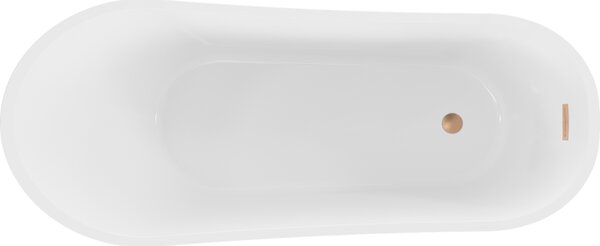 Mexen Alta, szabadon álló kád 170 x 75 cm, fehér-fekete, arany túlfolyóval, 52141707575-G